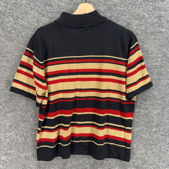 Croft & Barrow Sweater Pullover Women XL Black Striped Knit Short Sleeve Acrylic - Picture 2 of 6